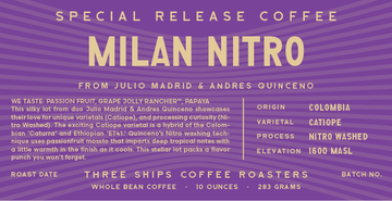 nitro washed coffee from julio madrid finca milan