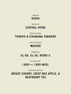 Kamathura Washed - Kenya